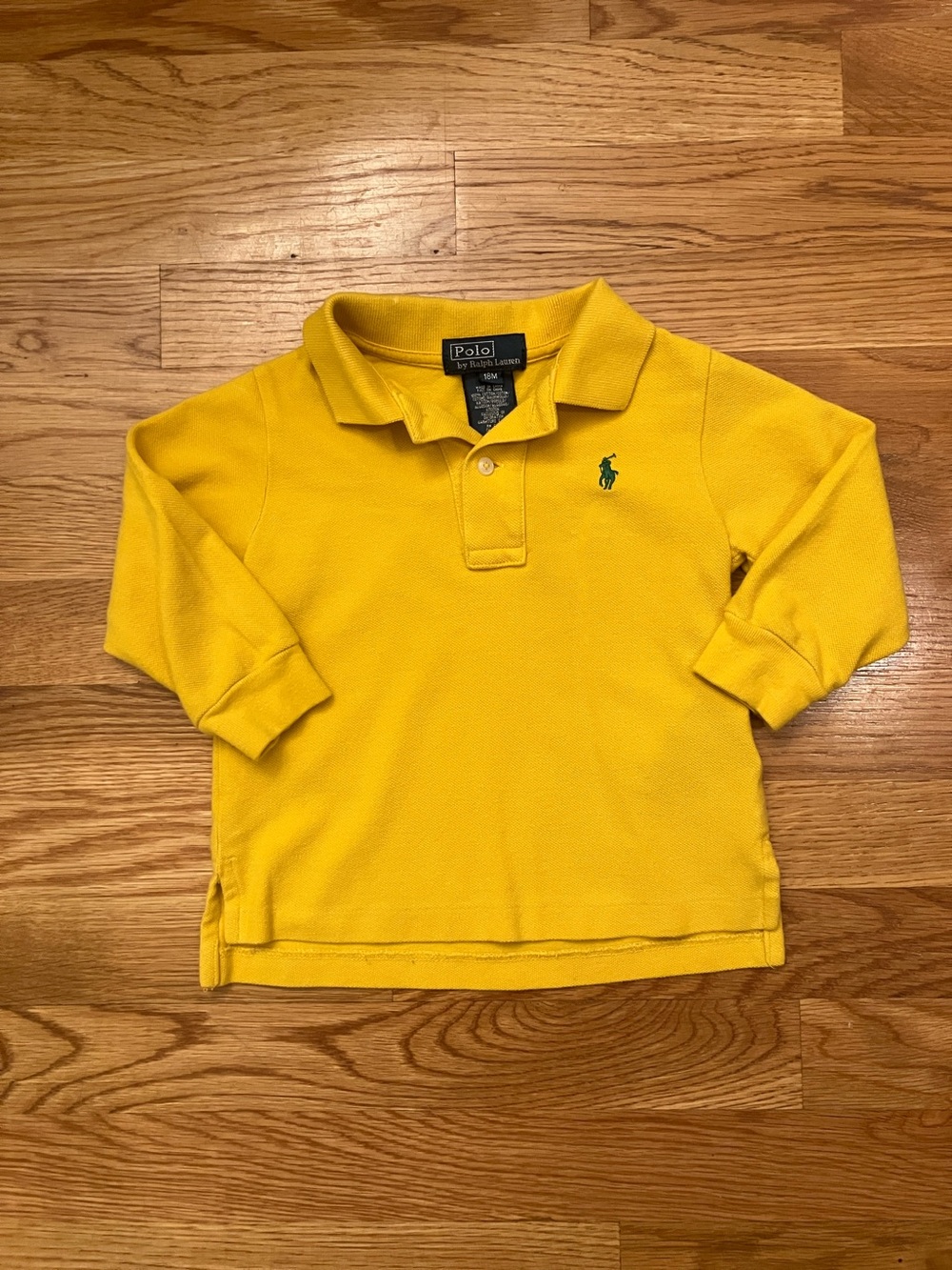 Ralph Lauren Yellow Long-Sleeve Polo with Green Pony